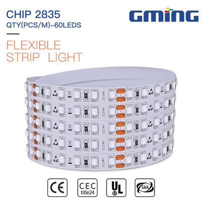 Ελαφρύ εύκαμπτο συνεχές ρεύμα 12V λουρίδων των οδηγήσεων 60 LEDs/Μ SMD 2835 για την εσωτερική διακόσμηση